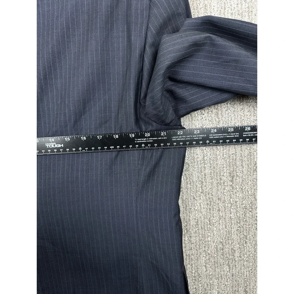 Jos A Bank Signature Collection 44 Navy Blue Pinstripe Wool Silk Blazer Jacket